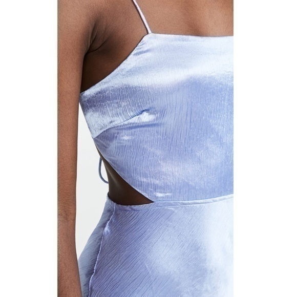 Blue Satin Slip Dress - Picture 5 of 7
